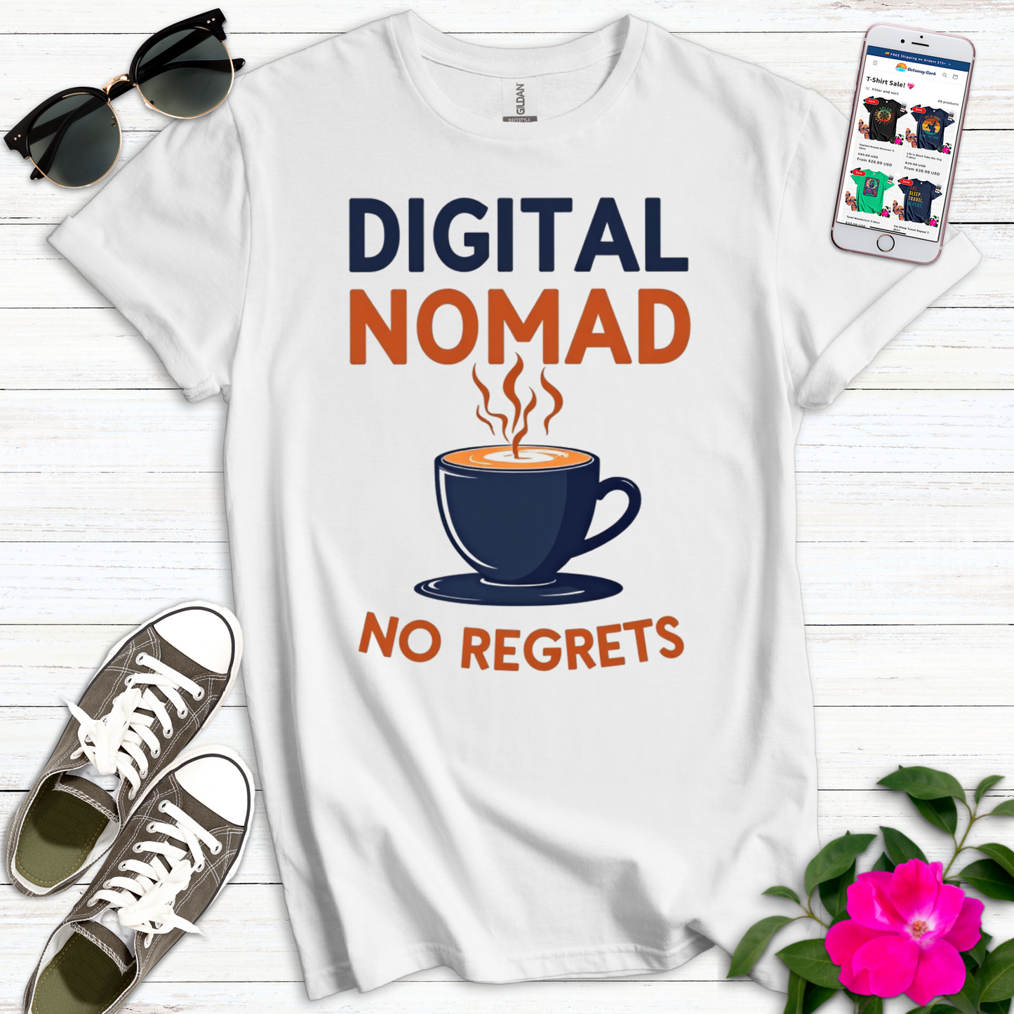 Digital Nomad No Regrets T-Shirt