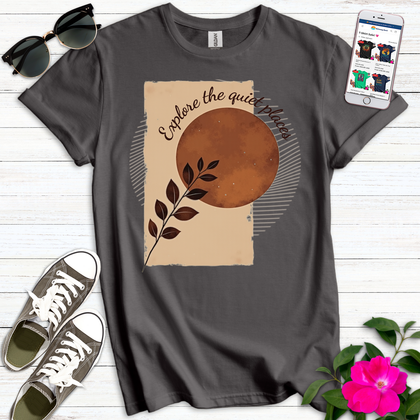 Minimalist Boho Quiet Places T-Shirt