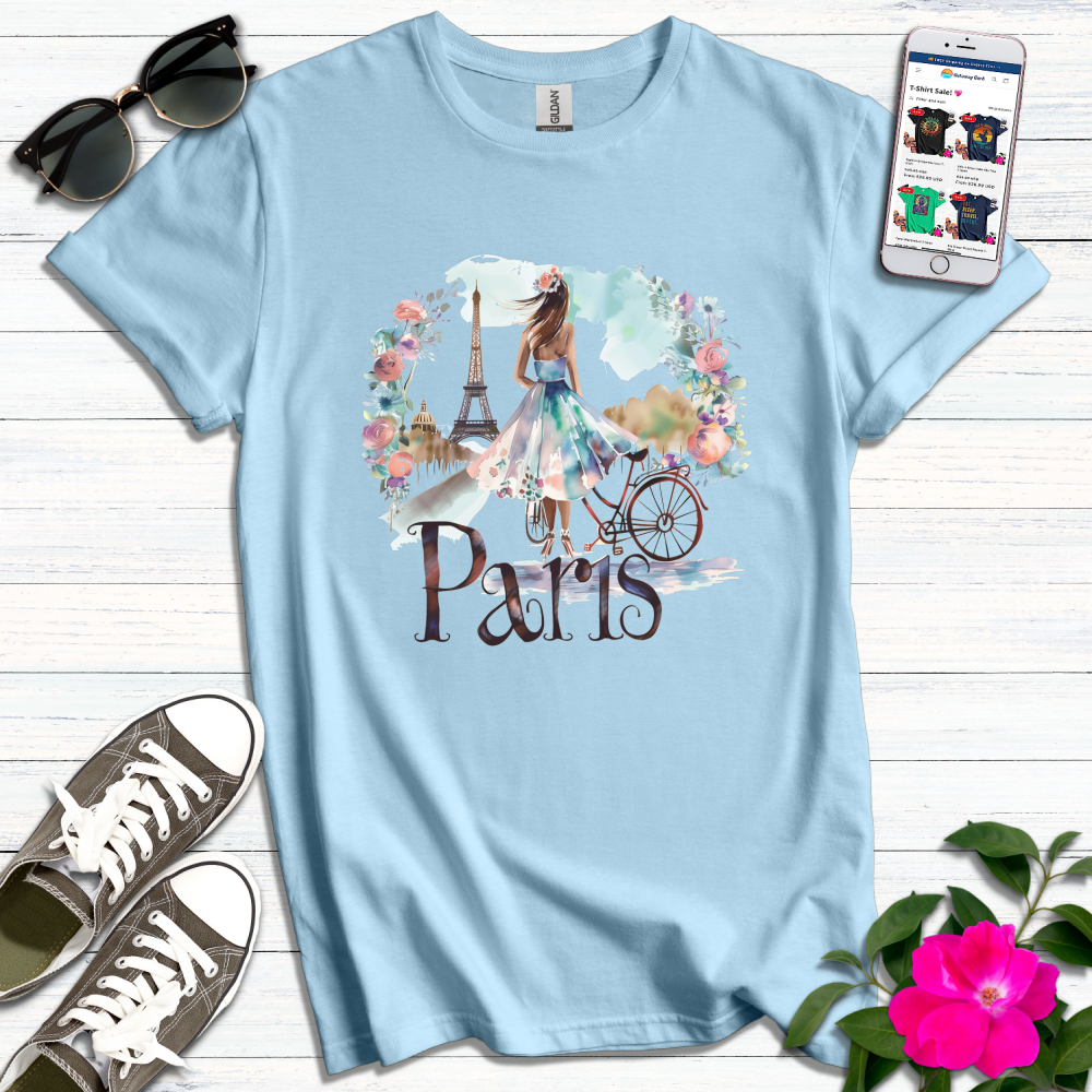 Eiffel Tower Floral T-Shirt