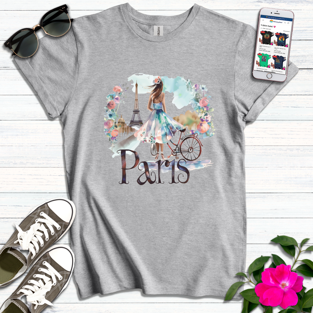 Eiffel Tower Floral T-Shirt