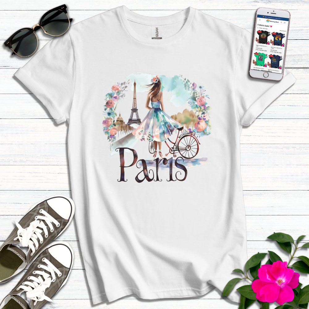 Eiffel Tower Floral T-Shirt