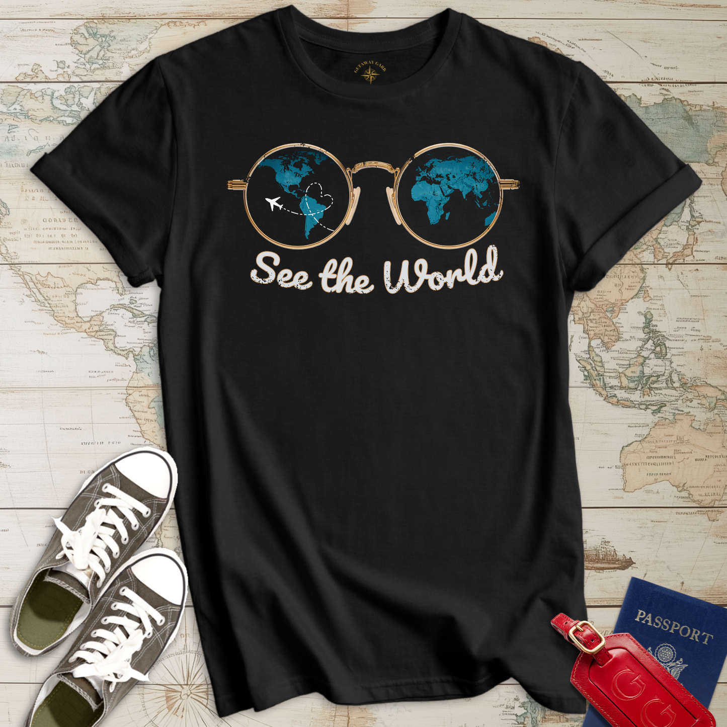 See the World Distressed T-Shirt
