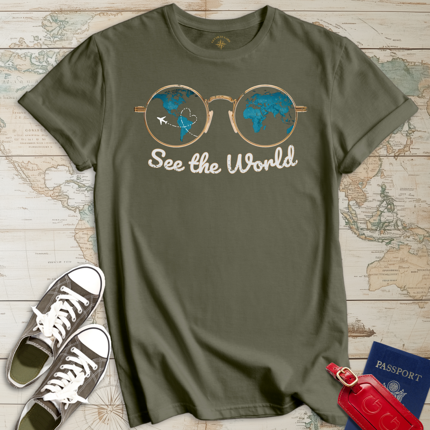 See the World Distressed T-Shirt