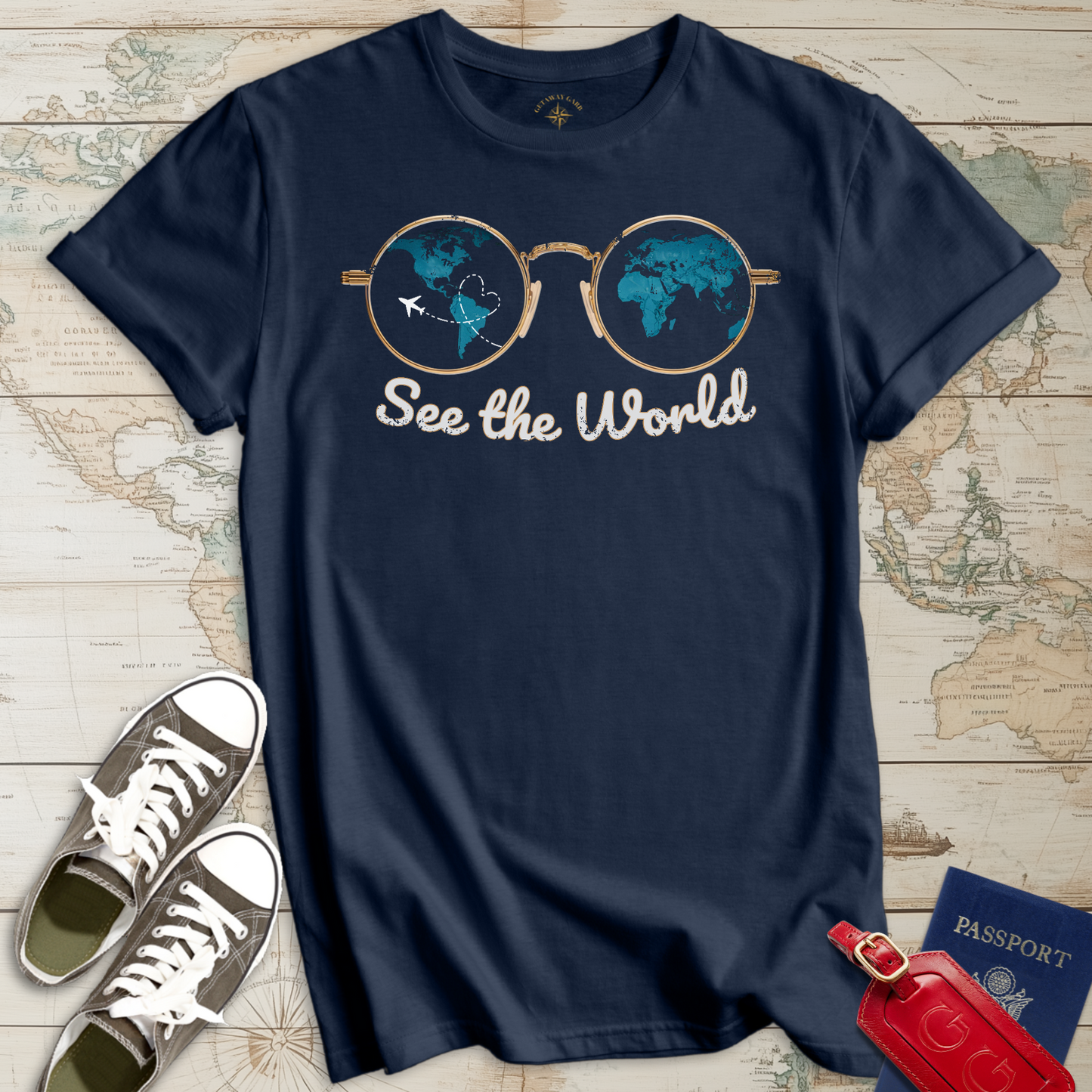 See the World Distressed T-Shirt