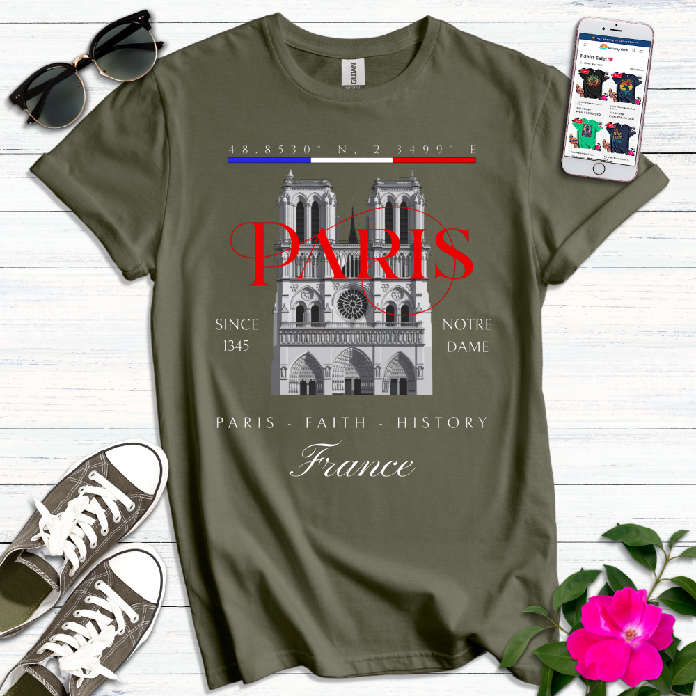 Notre Dame Paris Faith History T-Shirt