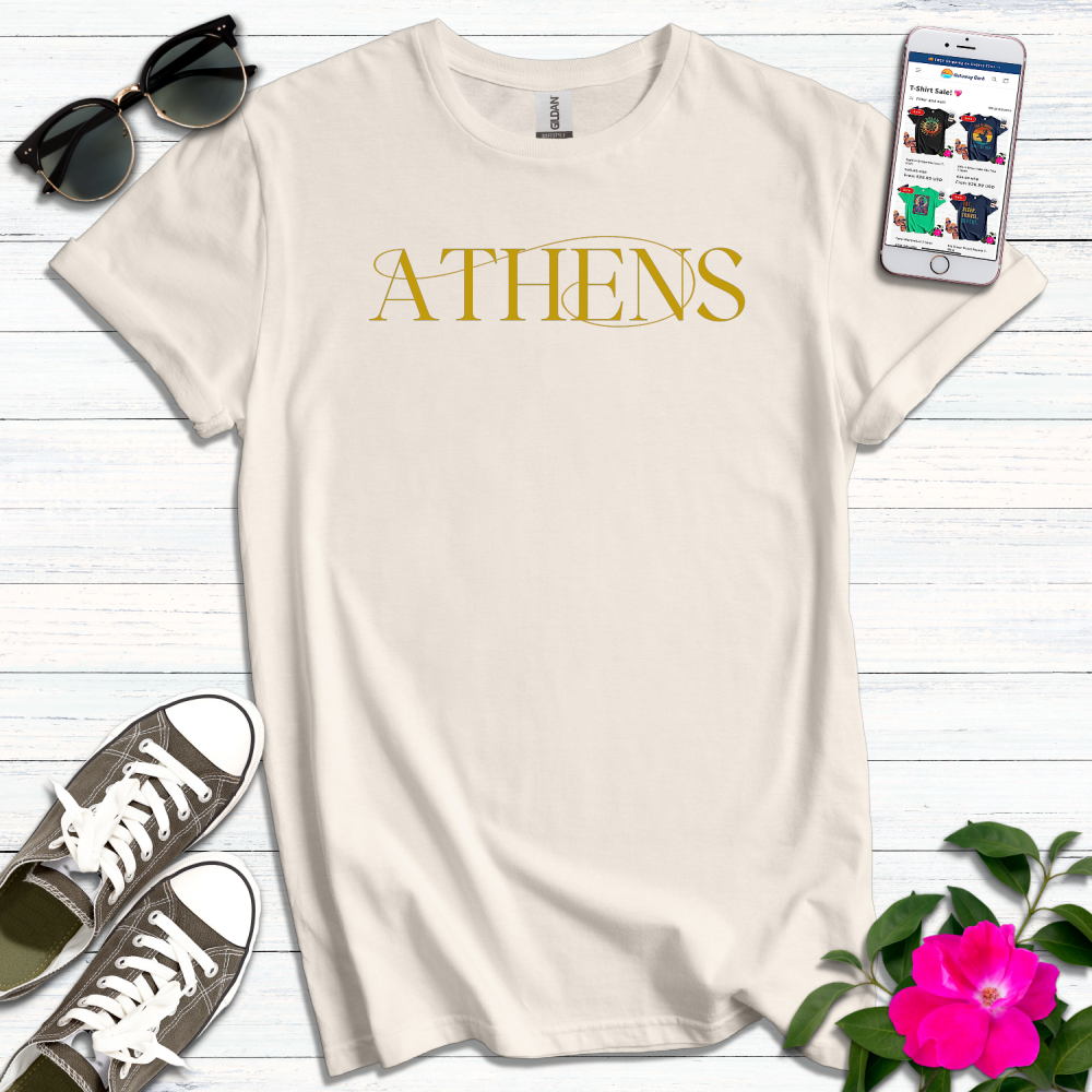 Athens Gold Typography T-Shirt