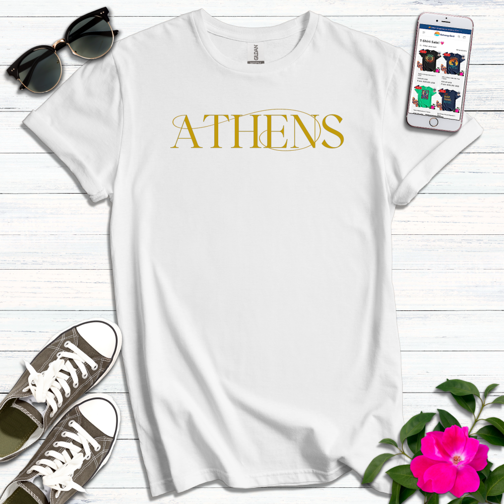 Athens Gold Typography T-Shirt