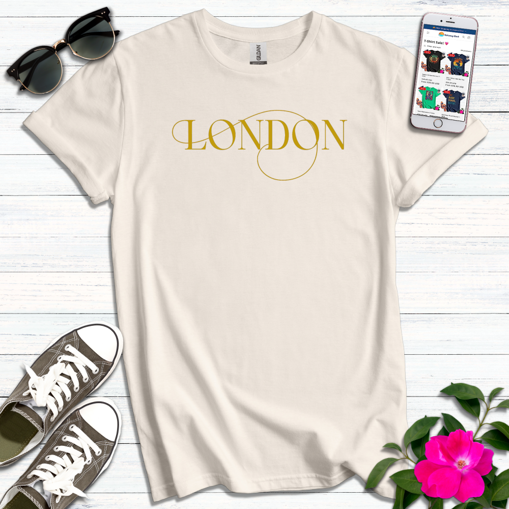 London Gold Typography T-Shirt