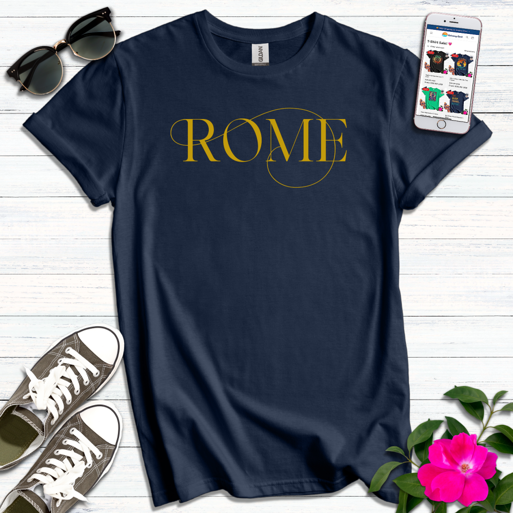 Rome Gold Typography T-Shirt