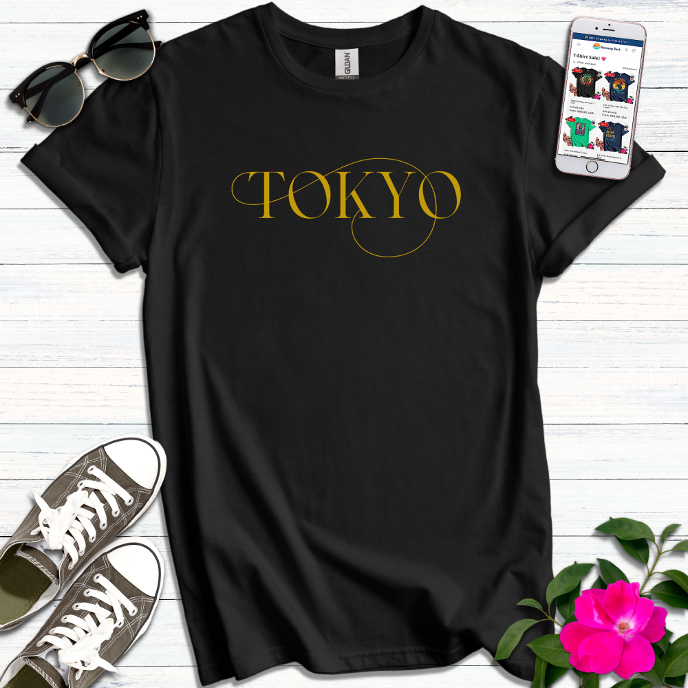 Tokyo Gold Typography T-Shirt