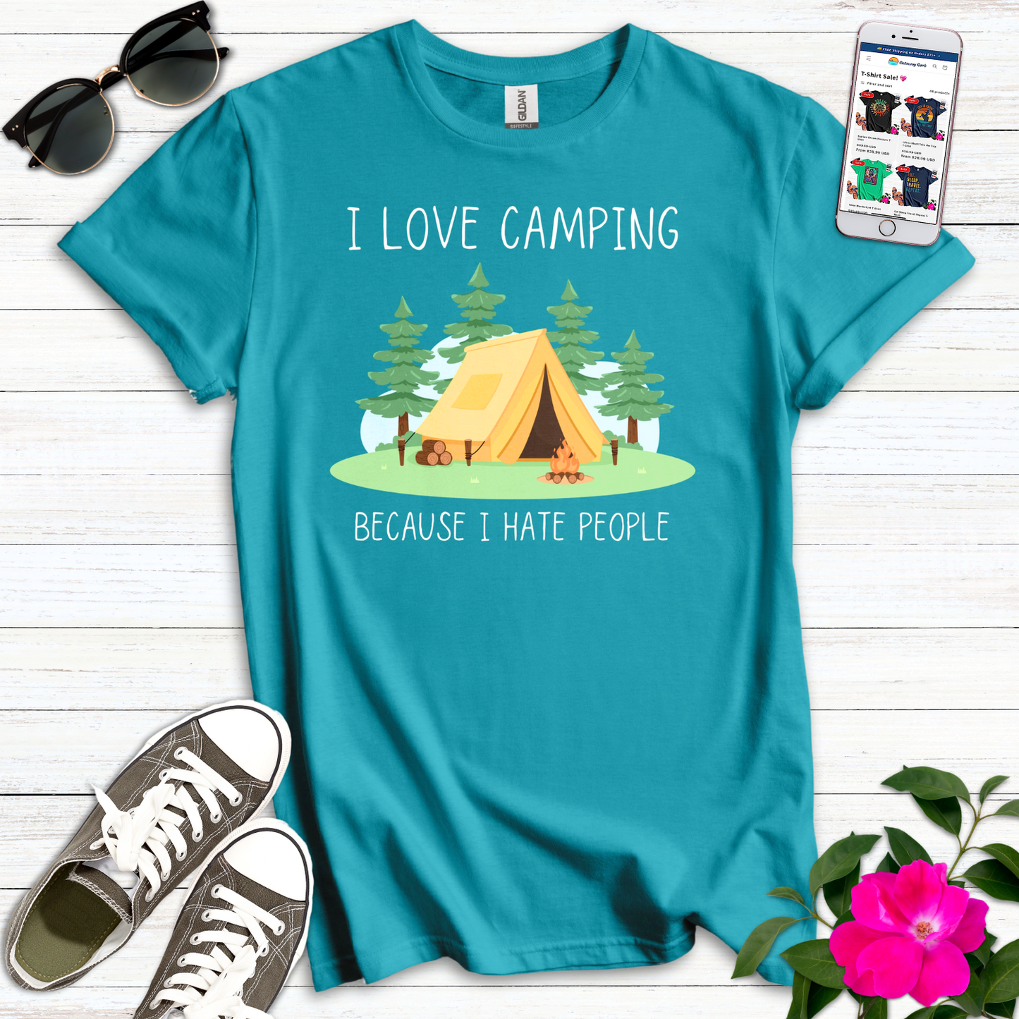 Love Camping Hate People T-Shirt