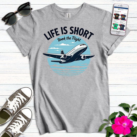 Life Short Book Flight T-Shirt