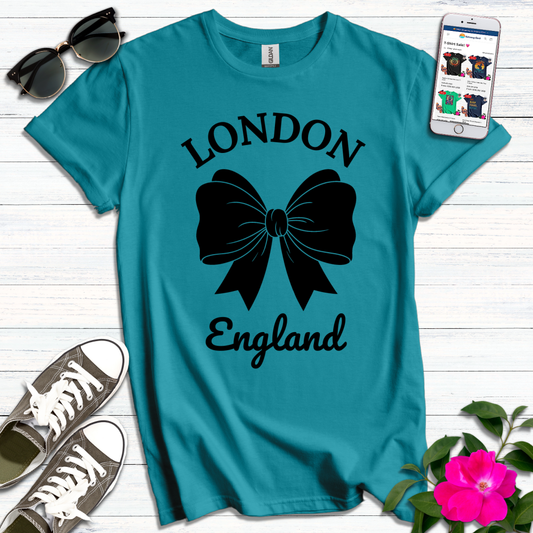 London England Black Bow T-Shirt