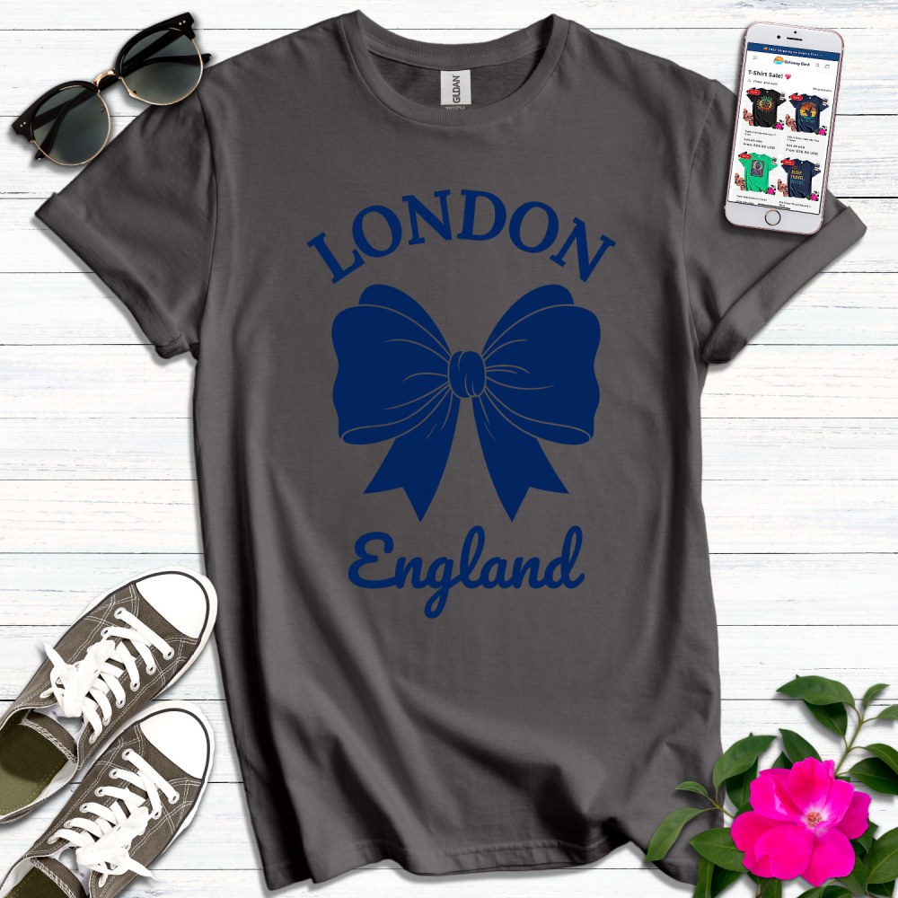 London England Blue Bow T-Shirt