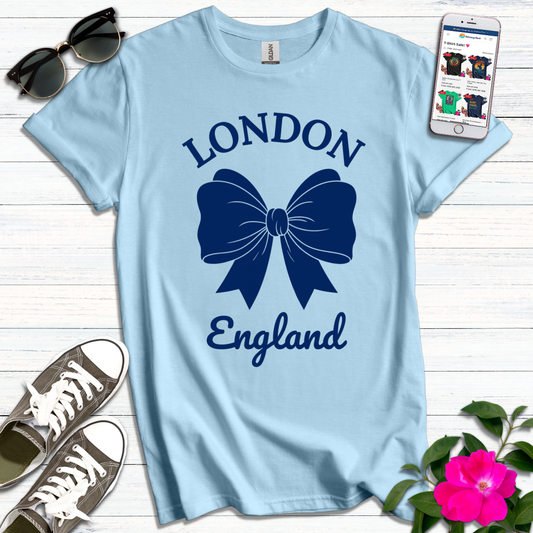 London England Blue Bow T-Shirt