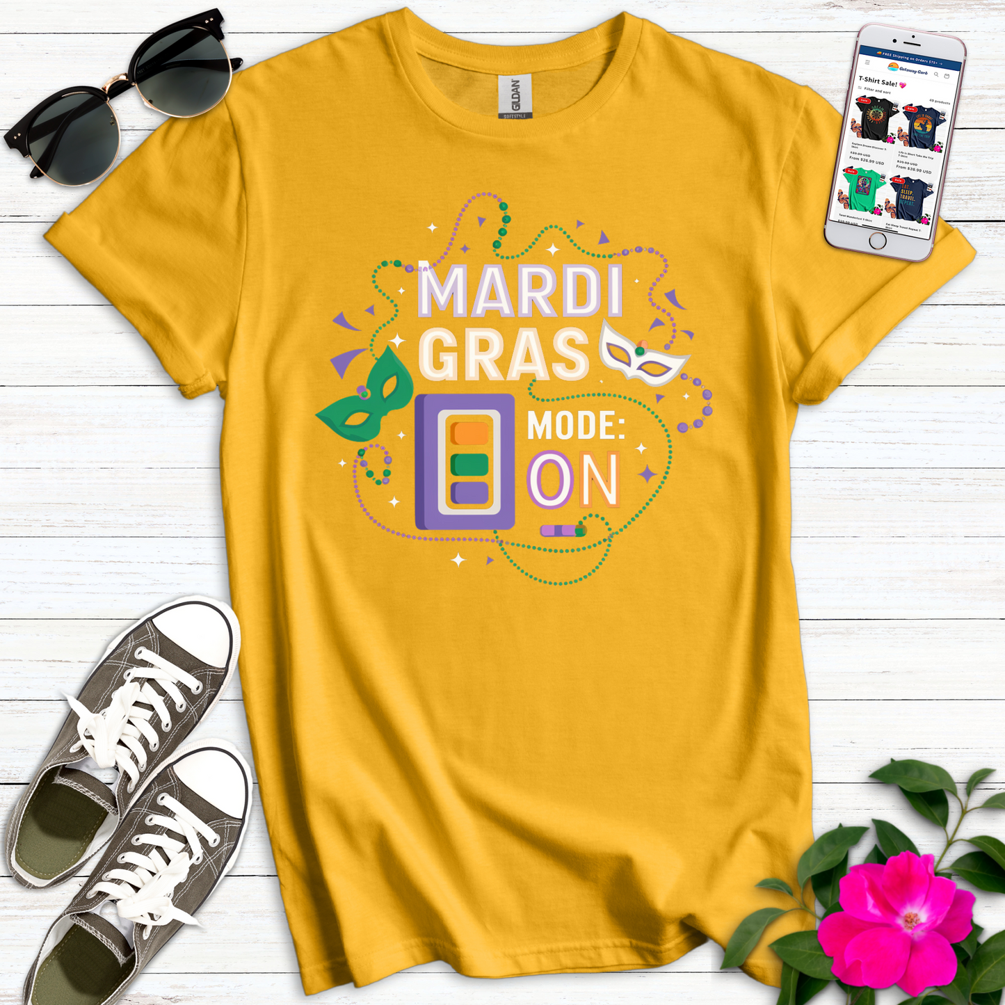 Mardi Gras Mode On T-Shirt