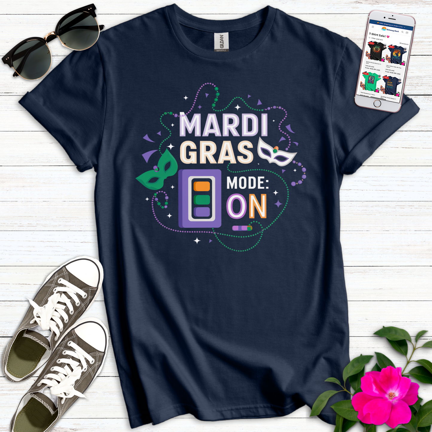 Mardi Gras Mode On T-Shirt