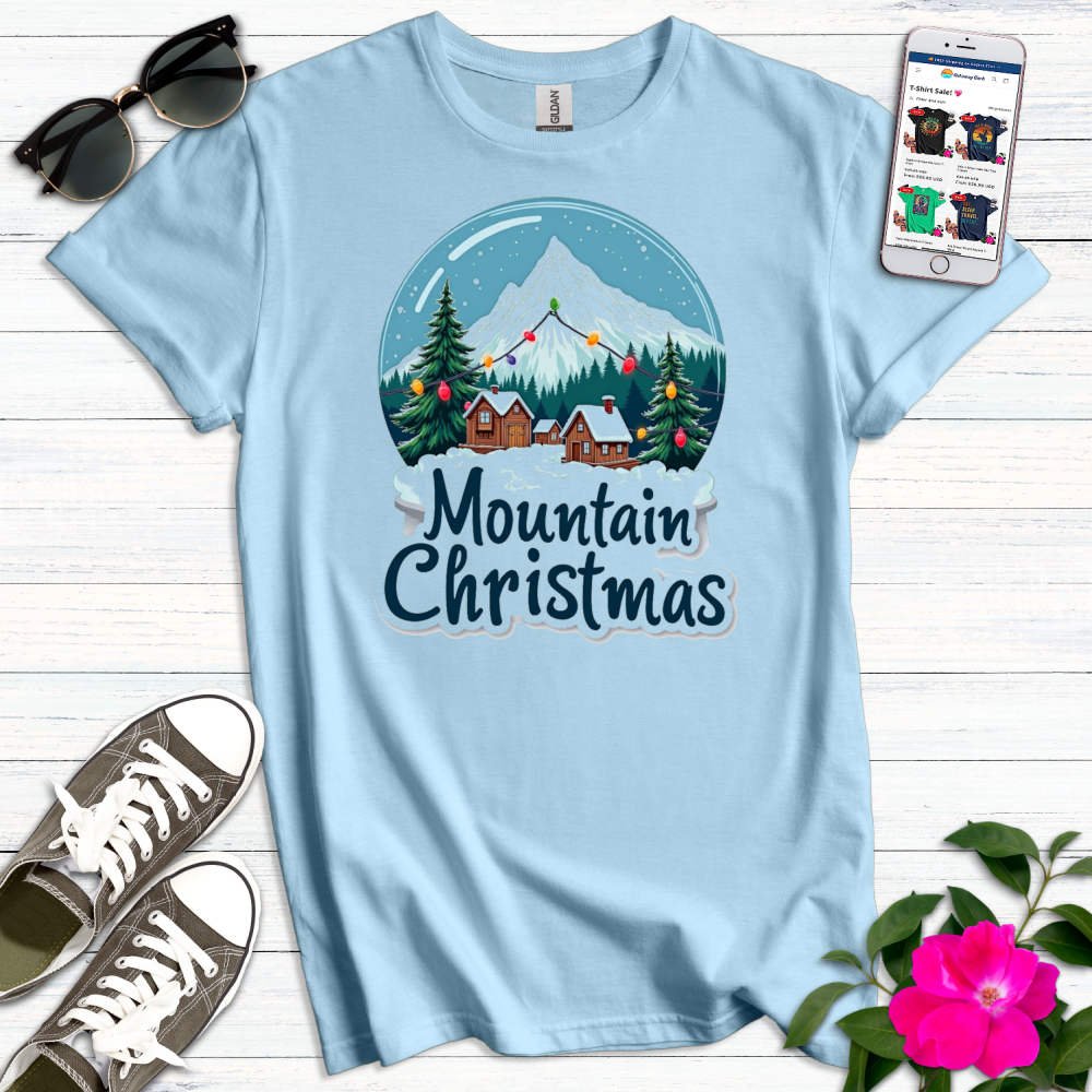 Mountain Christmas Snowglobe T-Shirt