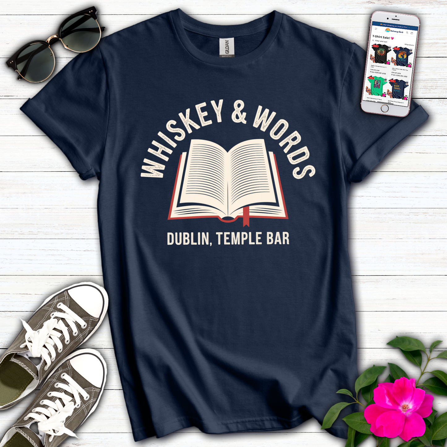 Whiskey & Words Bookshop T-Shirt