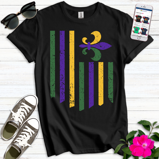 Mardi Gras Flag Fleur T-Shirt