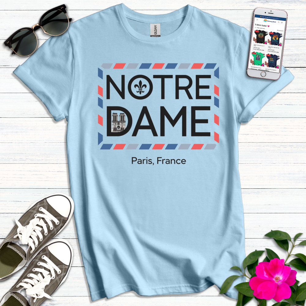 Notre Dame Vintage Postcard T-Shirt