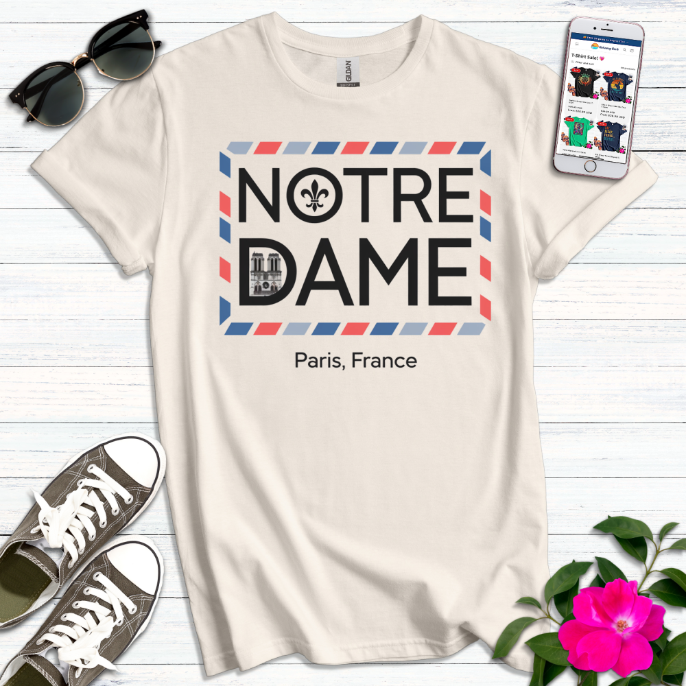 Notre Dame Vintage Postcard T-Shirt