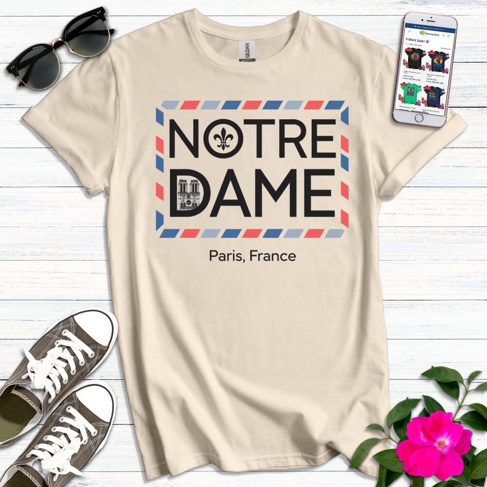 Notre Dame Vintage Postcard T-Shirt