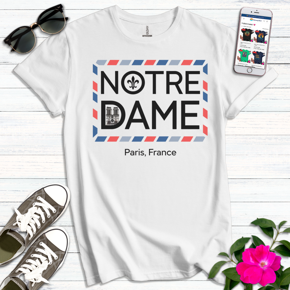 Notre Dame Vintage Postcard T-Shirt