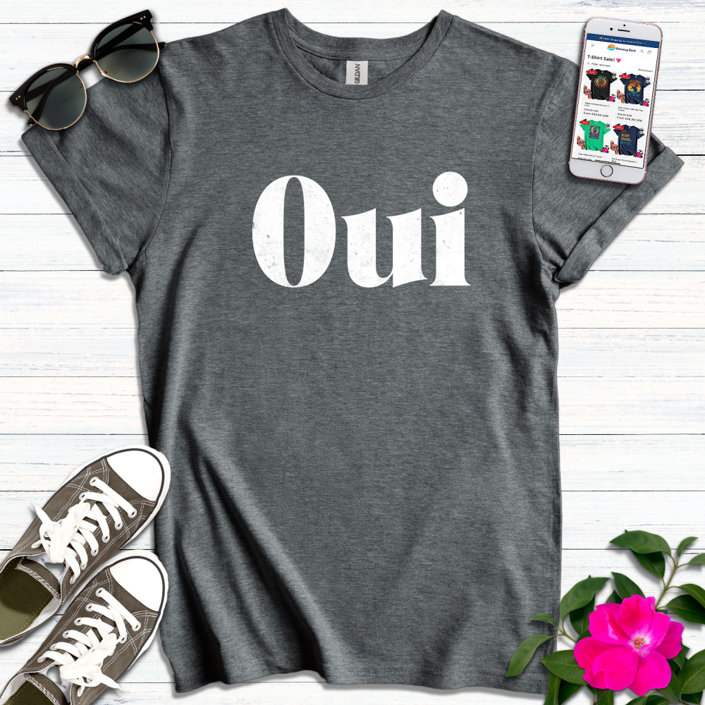 Faded White Oui T-Shirt