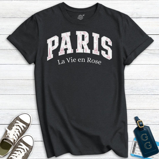 Paris Vintage Varsity Floral T-Shirt