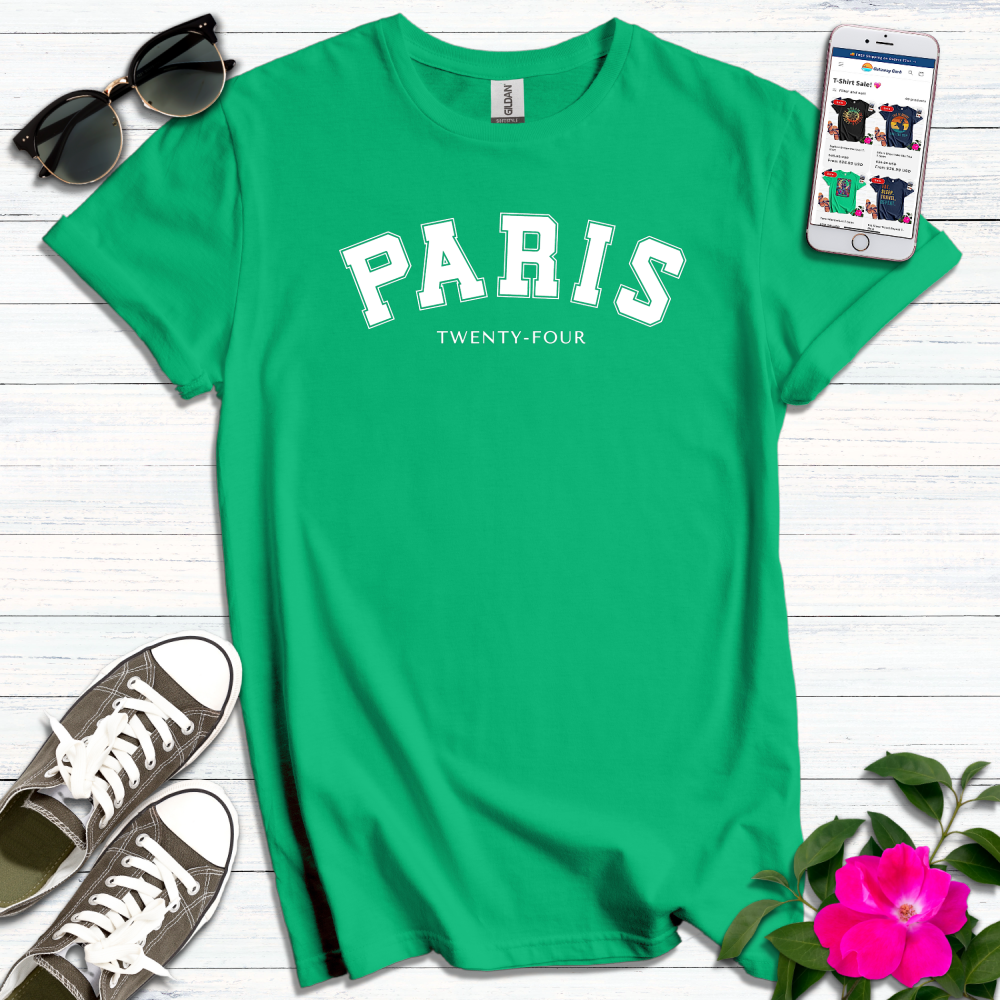 Paris 24 White Print T-Shirt