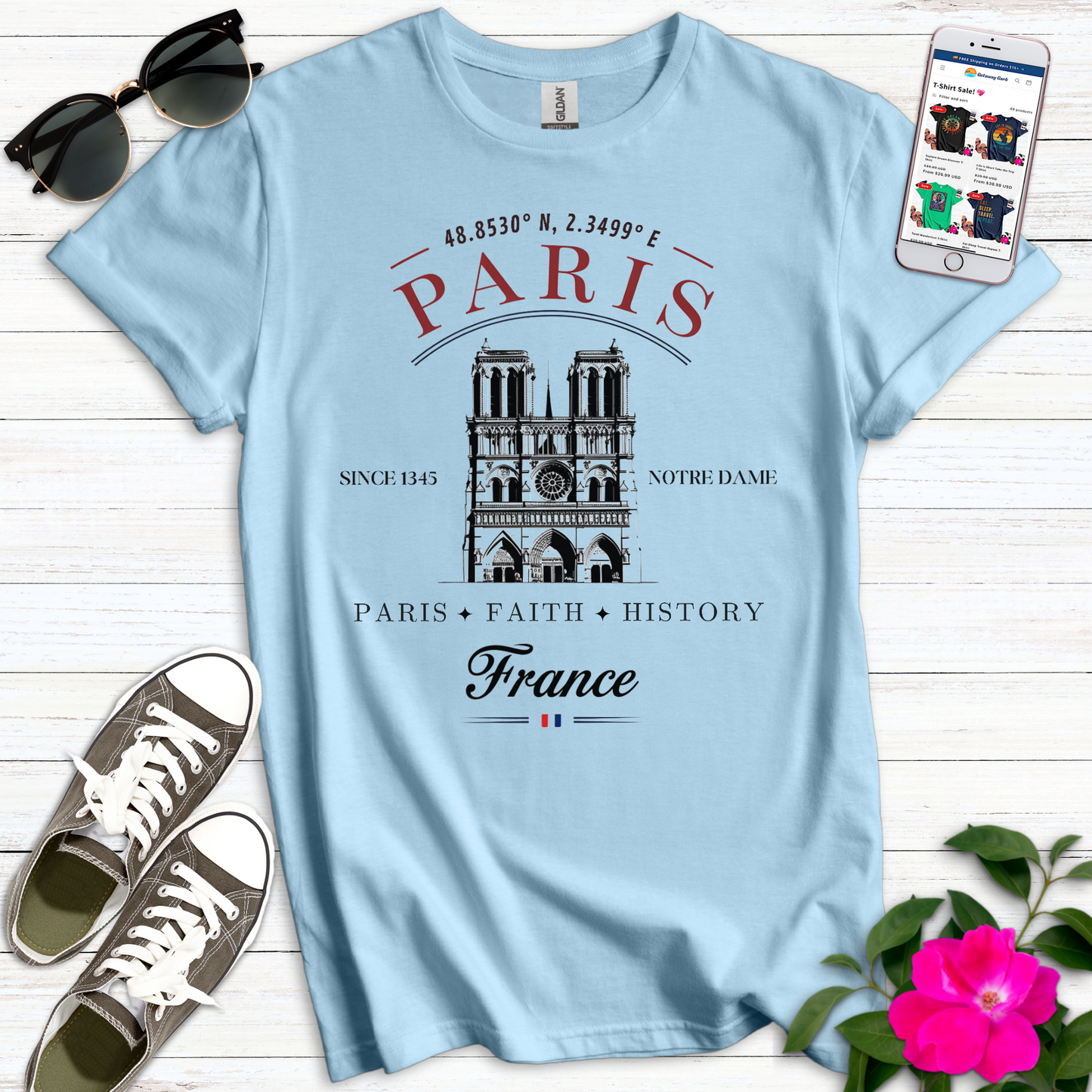 Paris Faith History France T-Shirt