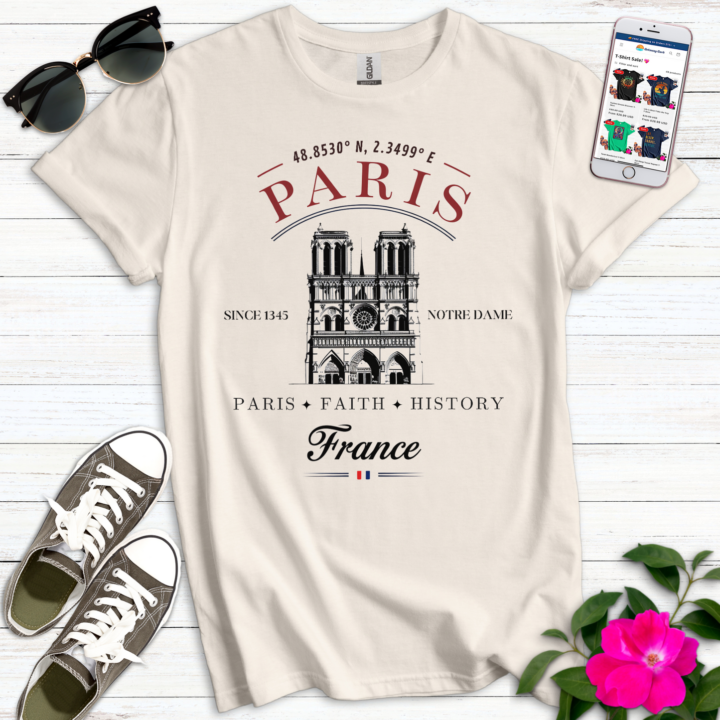 Paris Faith History France T-Shirt