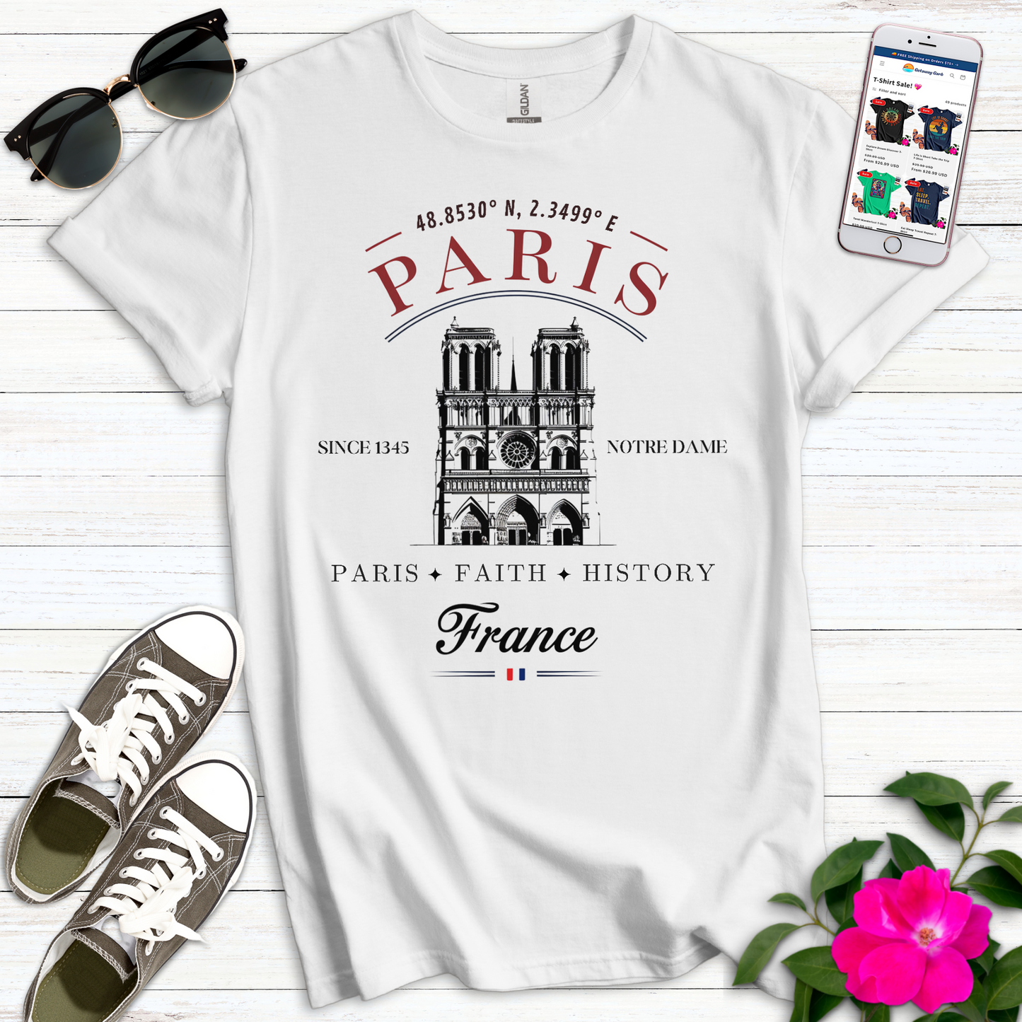 Paris Faith History France T-Shirt