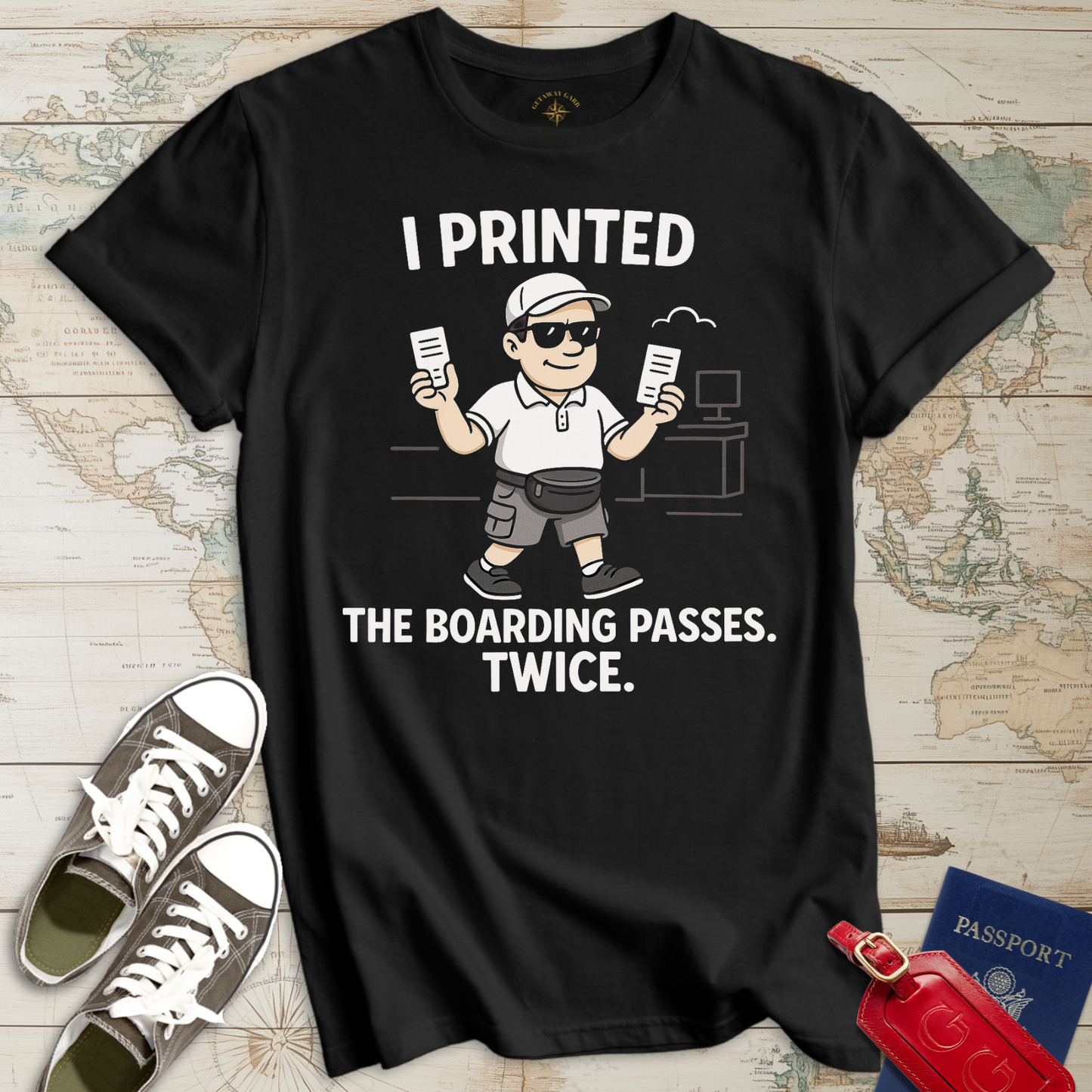 Printed Boarding Pass Twice T-Shirt