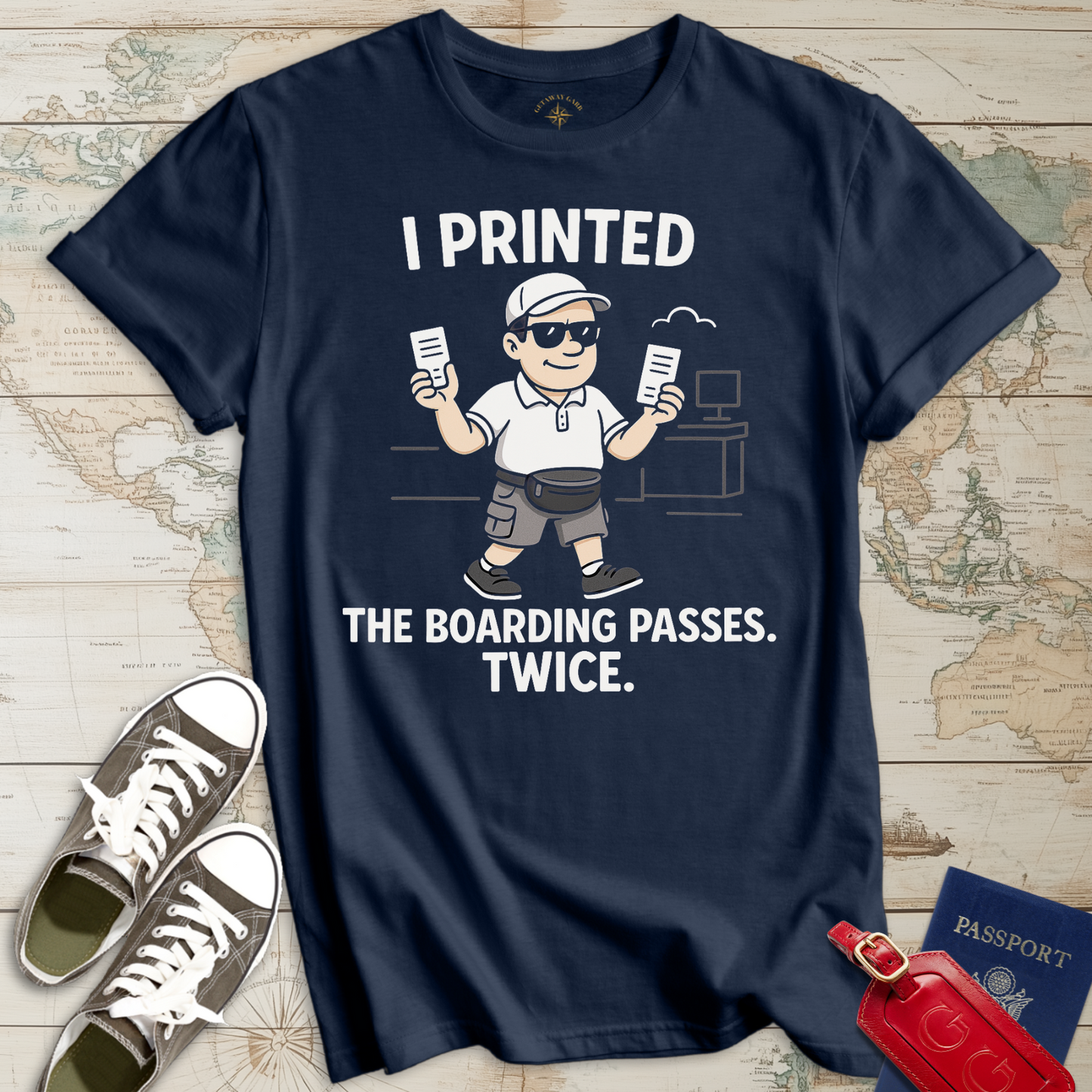 Printed Boarding Pass Twice T-Shirt