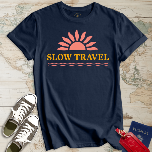 Slow Travel Coral Gold T-Shirt