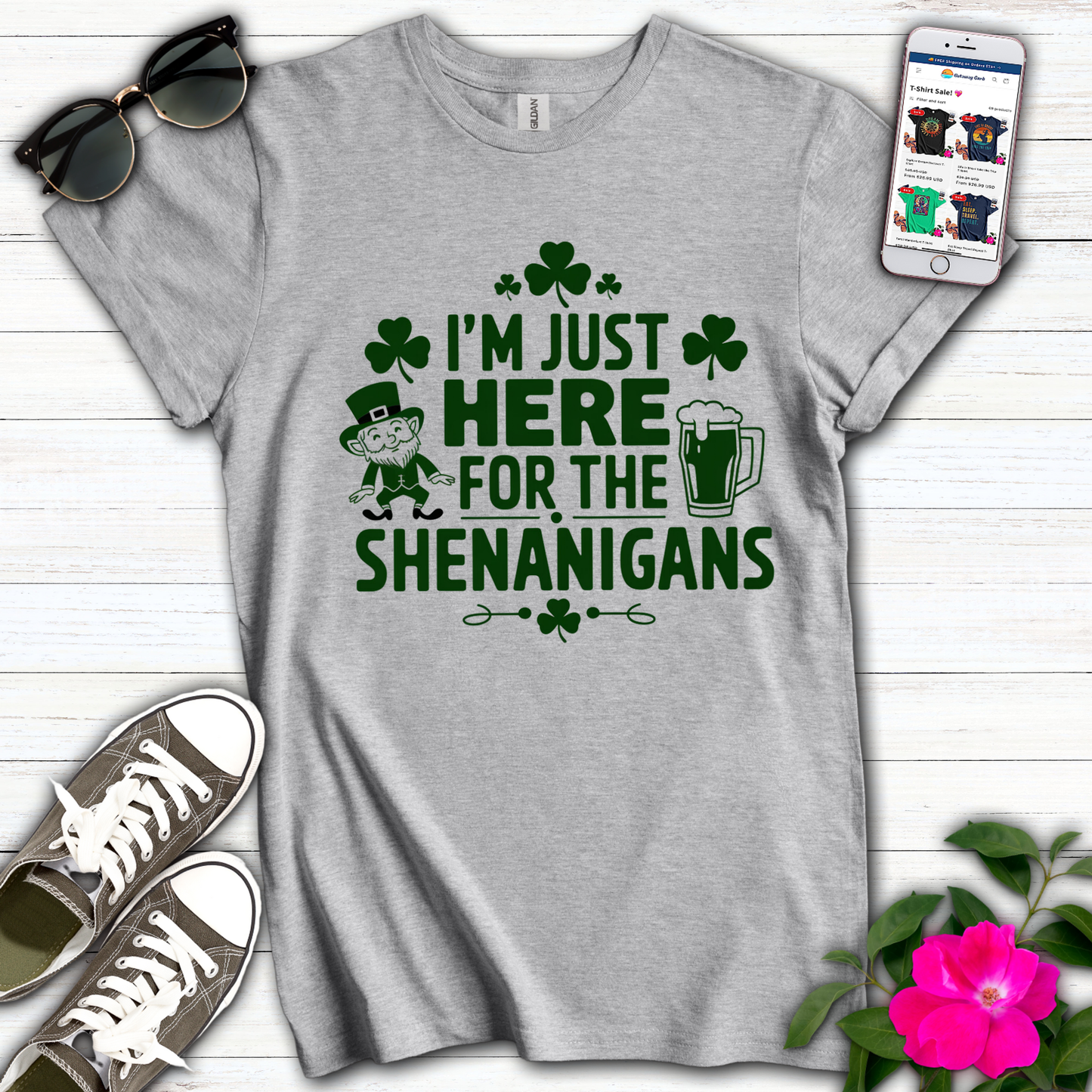 Here for Shenanigans T-Shirt