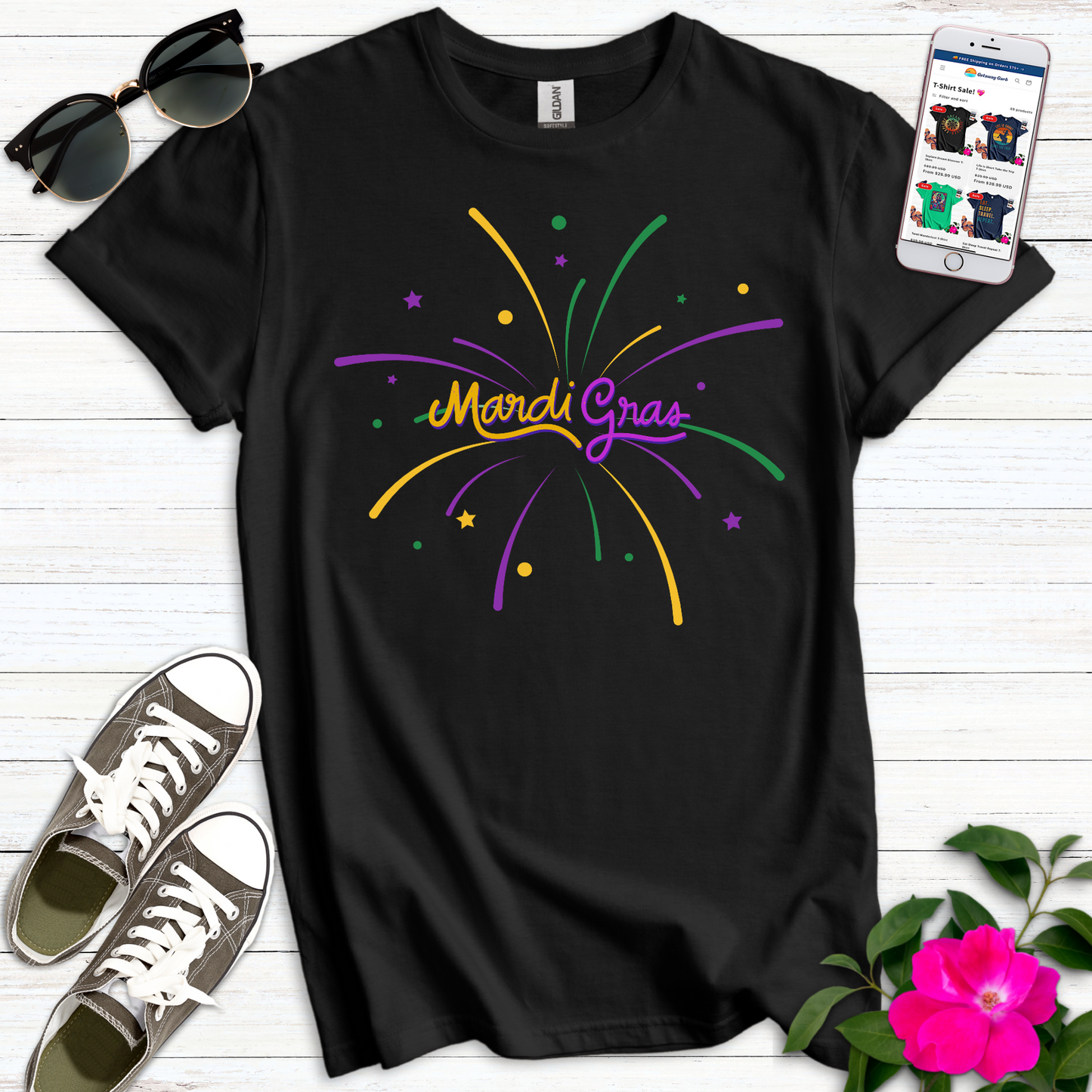 Mardi Gras Starburst T-Shirt