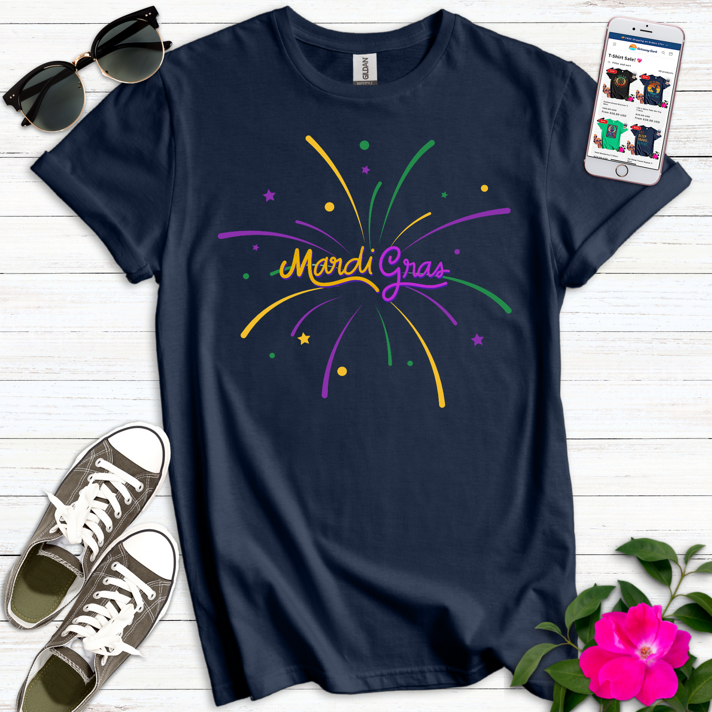 Mardi Gras Starburst T-Shirt