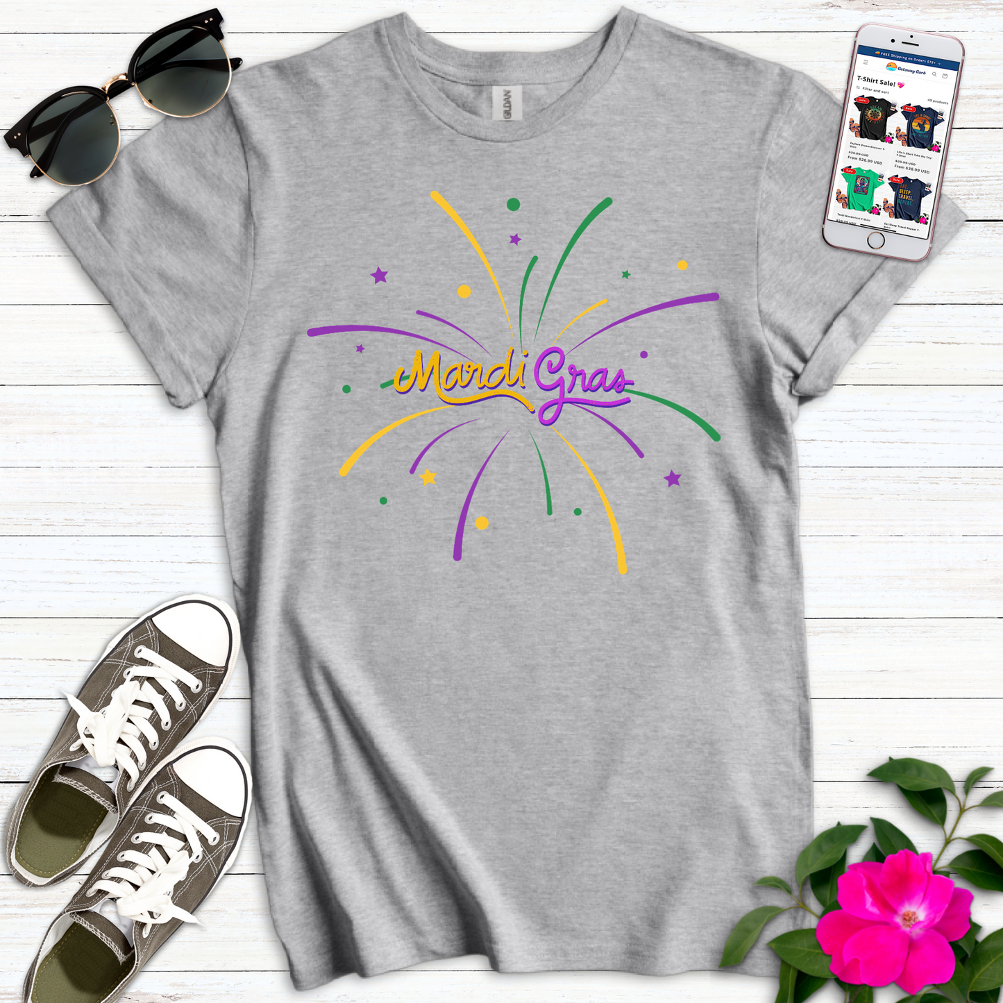 Mardi Gras Starburst T-Shirt