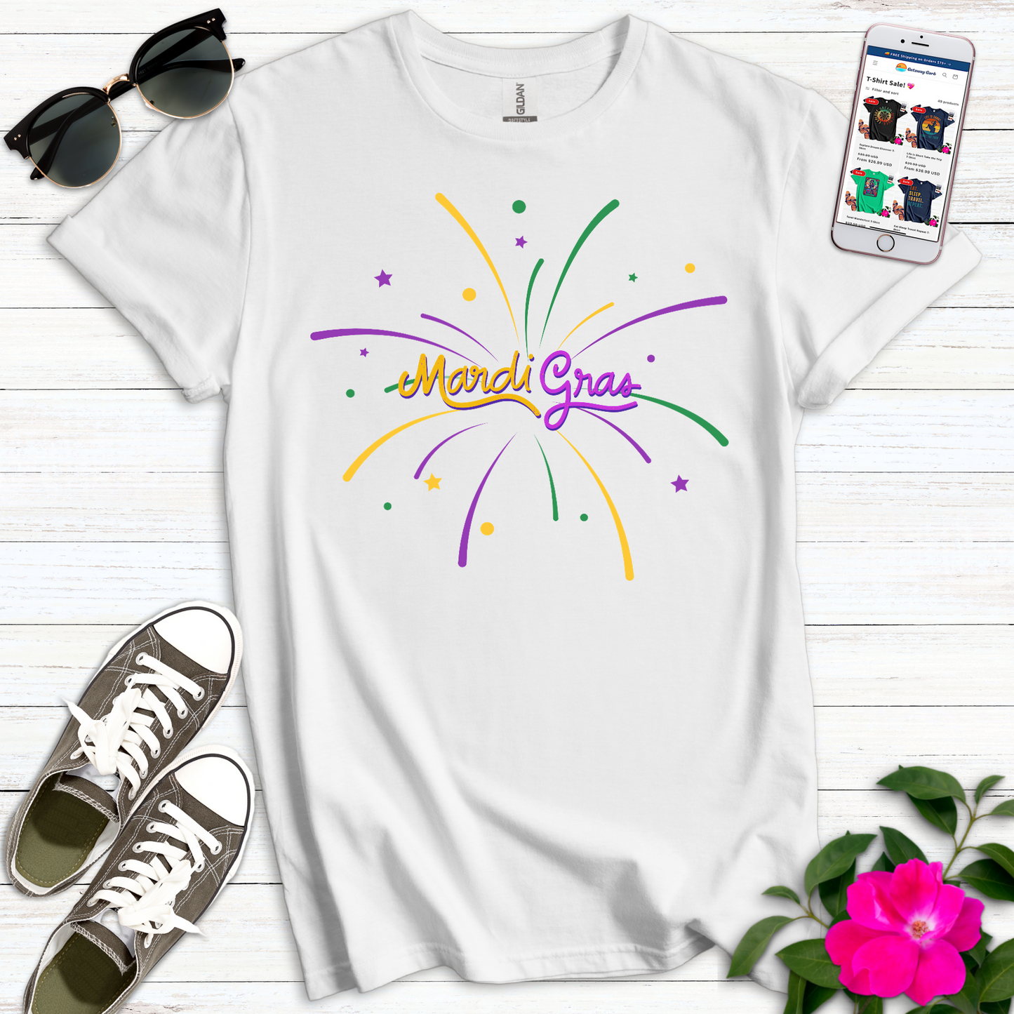 Mardi Gras Starburst T-Shirt