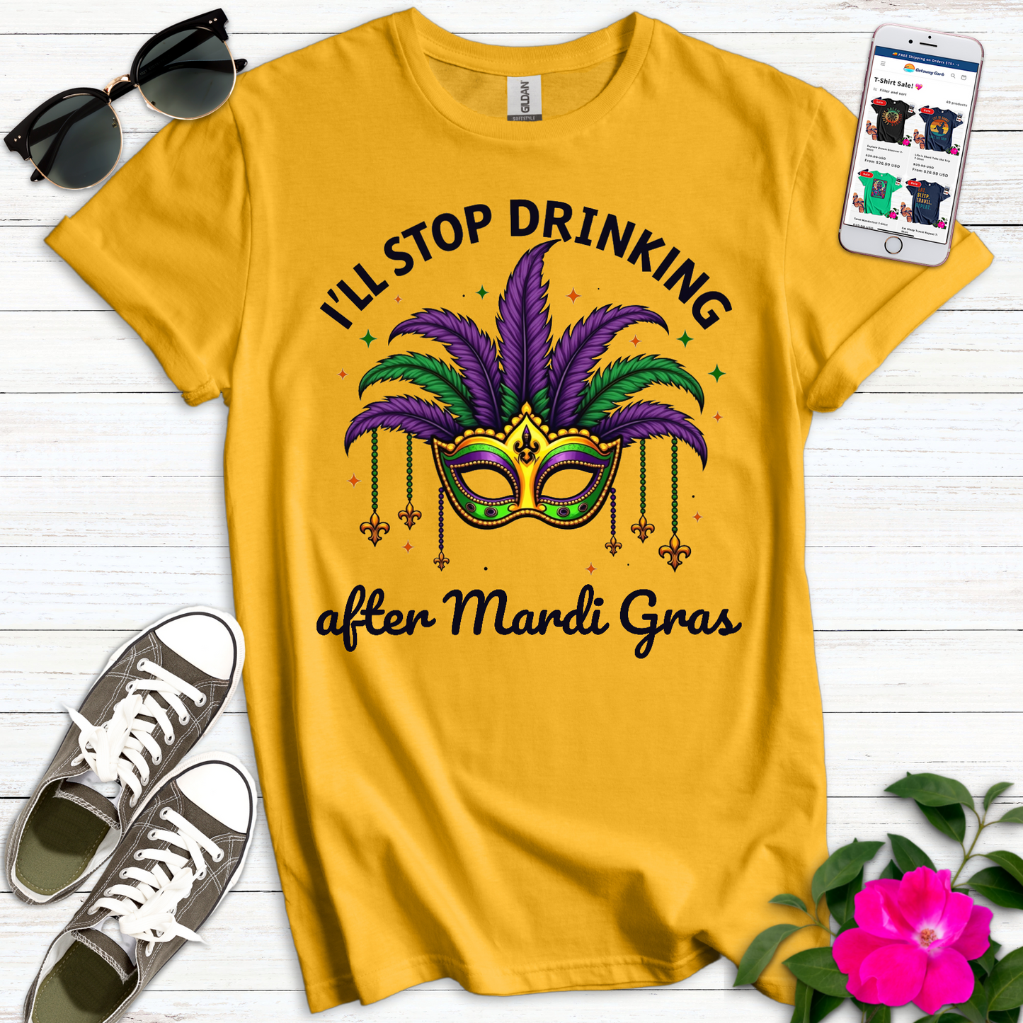 Stop Drinking Mask Fleur T-Shirt