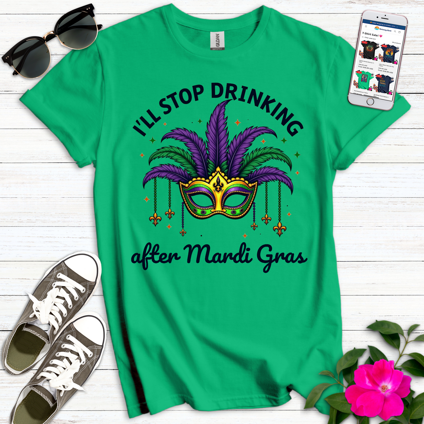 Stop Drinking Mask Fleur T-Shirt