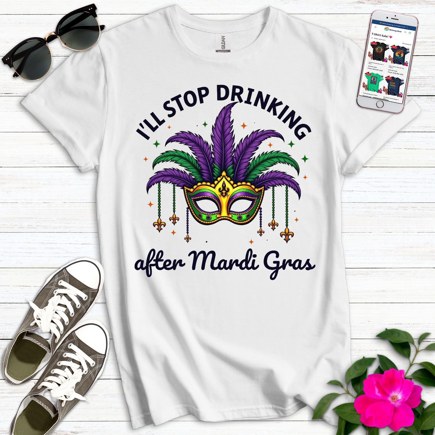 Stop Drinking Mask Fleur T-Shirt