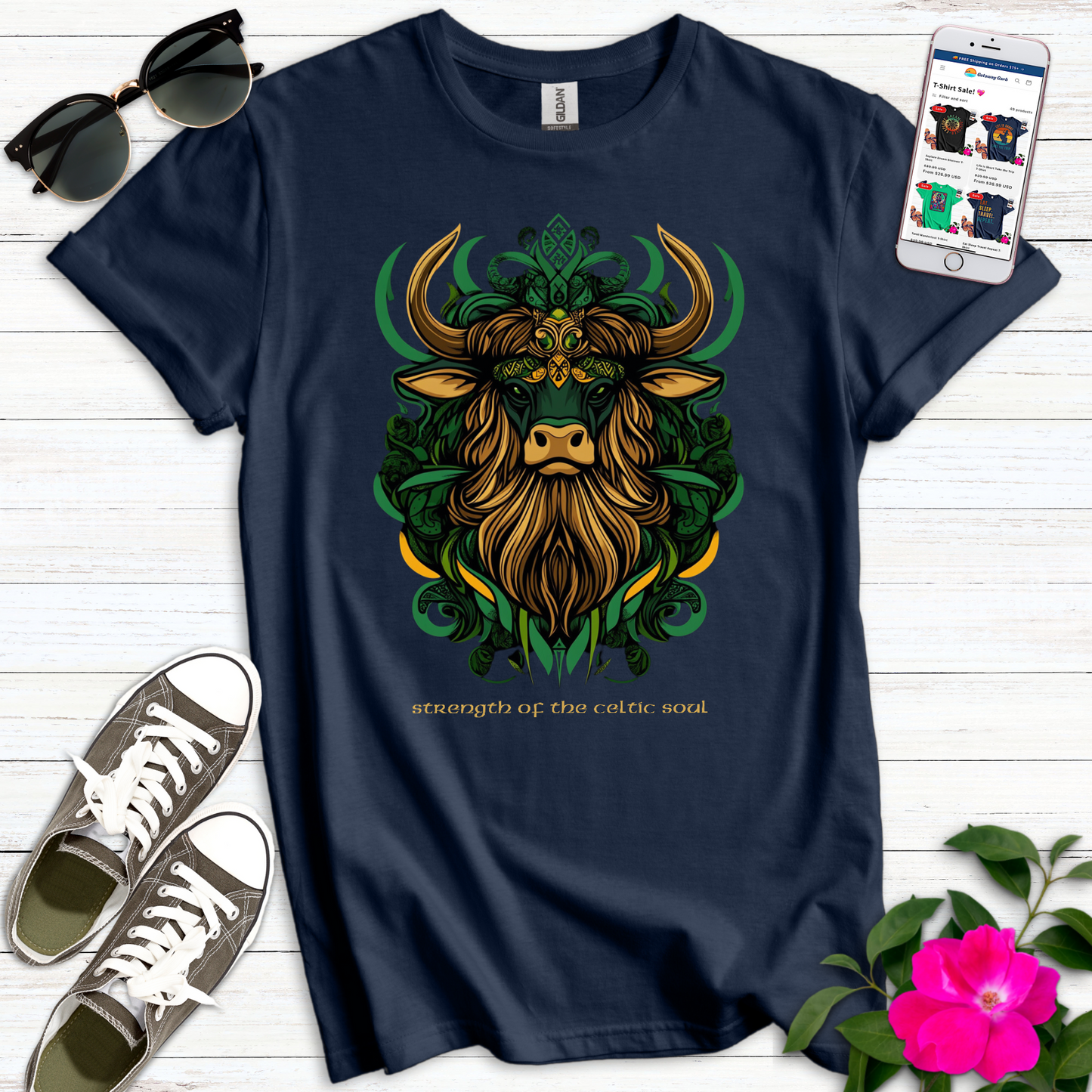 Strength Celtic Soul Bull T-Shirt