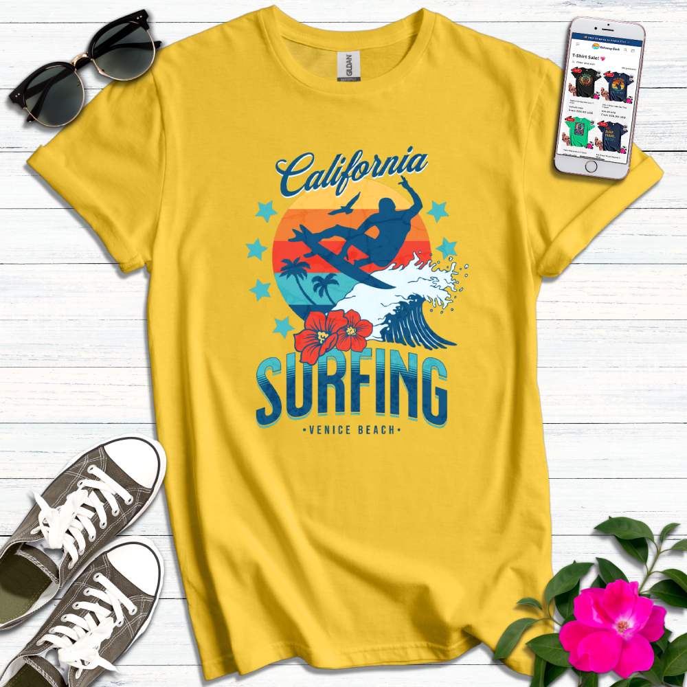 California Surfing Venice Beach T-Shirt