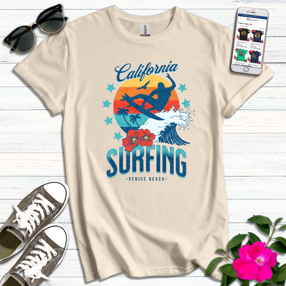 California Surfing Venice Beach T-Shirt