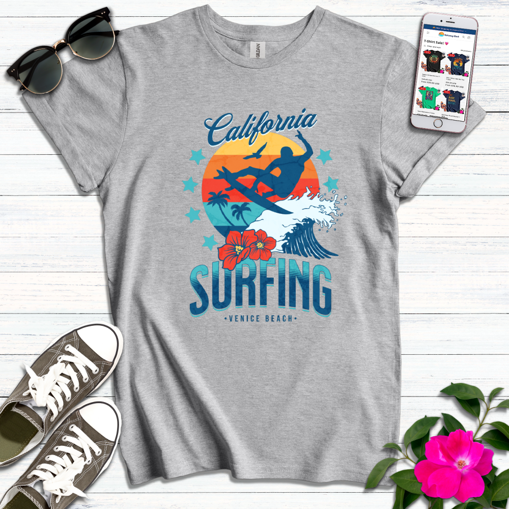 California Surfing Venice Beach T-Shirt