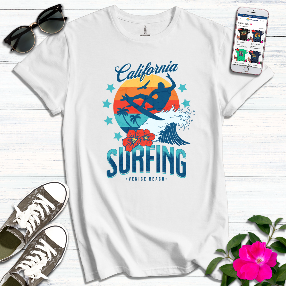 California Surfing Venice Beach T-Shirt